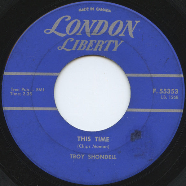 Troy Shondell : This Time (7", Single)