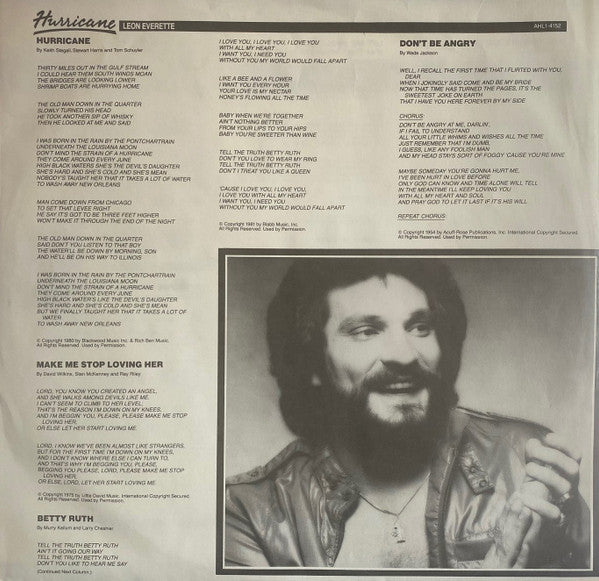 Leon Everette : Hurricane (LP, Album)