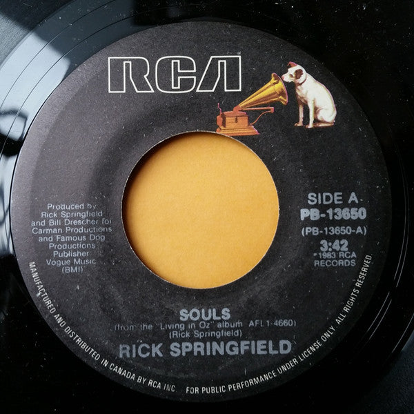 Rick Springfield : Souls (7", Single)