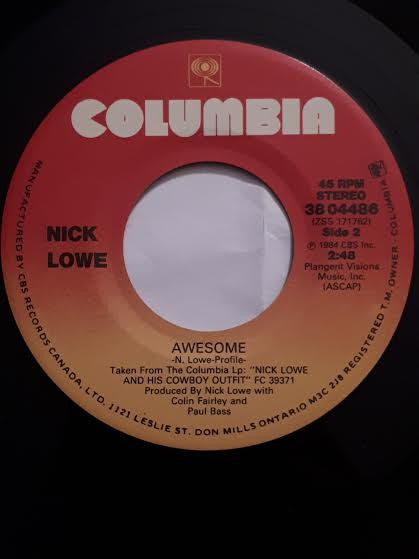 Nick Lowe : Half A Boy And Half A Man (7", Single)