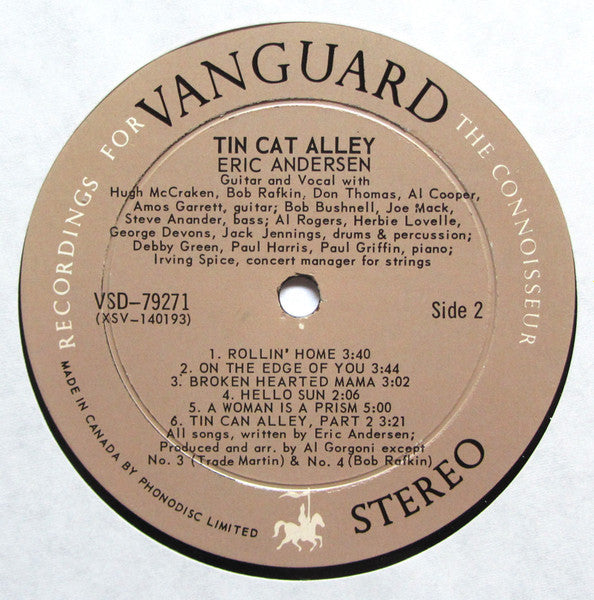 Eric Andersen (2) : More Hits From Tin Can Alley (LP, Album)
