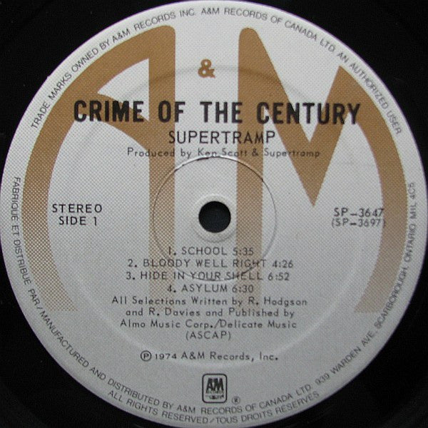 Supertramp : Crime Of The Century (LP, Album, RE)