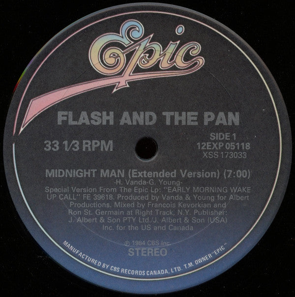 Flash And The Pan* : Midnight Man (12", Single)
