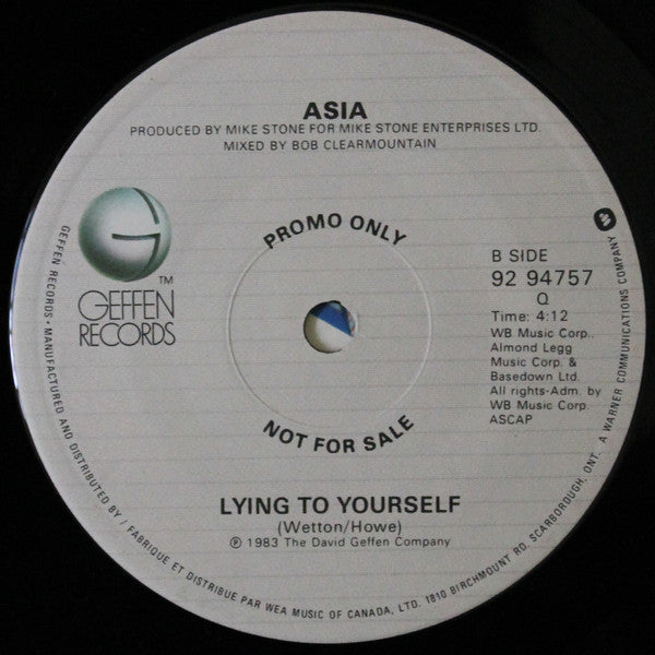 Asia (2) : The Smile Has Left Your Eyes (7", Promo)