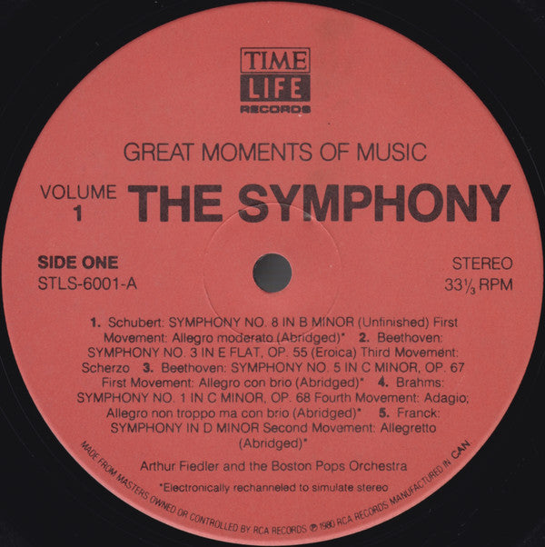 Arthur Fiedler And Boston Pops Orchestra : Great Moments Of Music: Volume 1, The Symphony (LP, Comp)