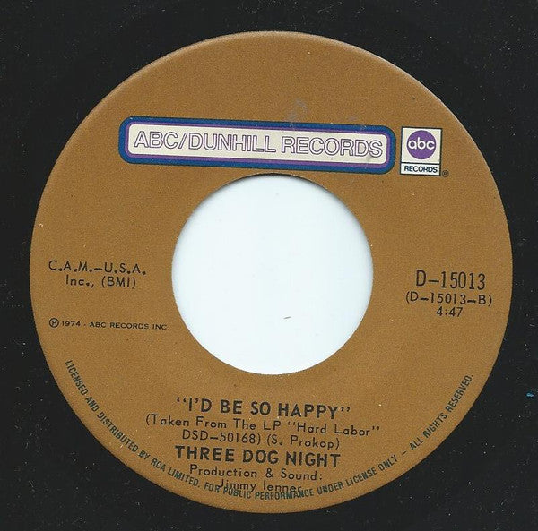 Three Dog Night : Play Something Sweet (Brickyard Blues) (7", Single)