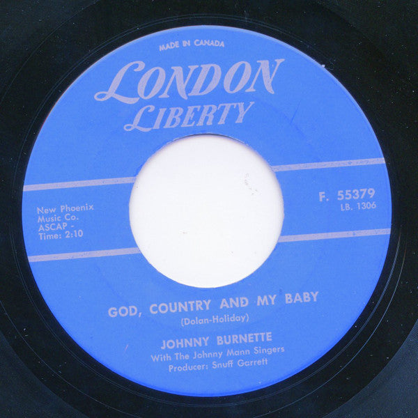 Johnny Burnette : God, Country And My Baby / Honestly I Do (7", Single)