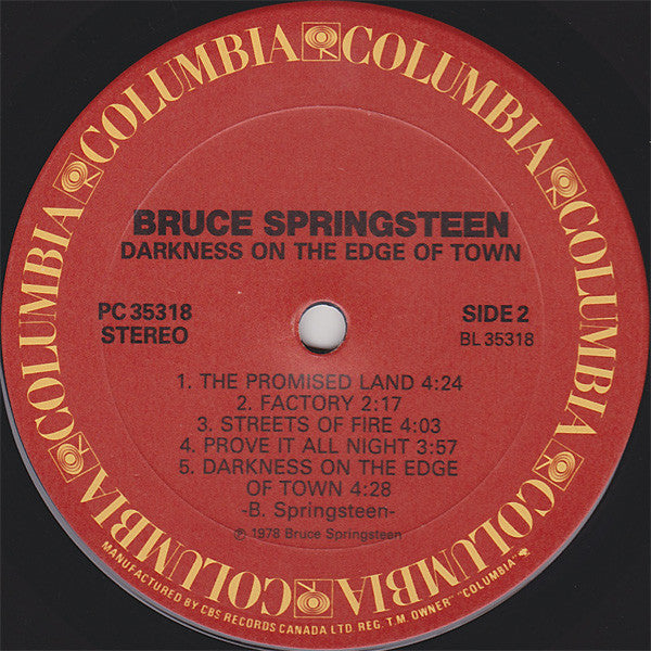 Bruce Springsteen : Darkness On The Edge Of Town (LP, Album)