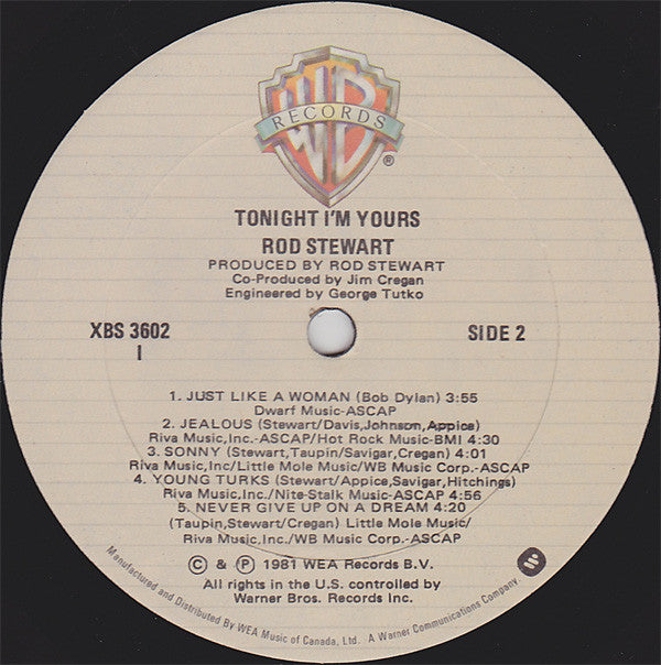 Rod Stewart : Tonight I'm Yours (LP, Album)