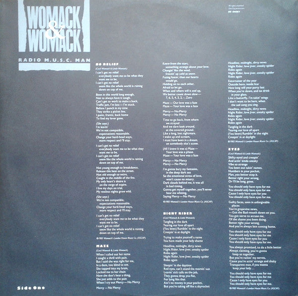 Womack & Womack : Radio M.U.S.C. Man (LP, Album)