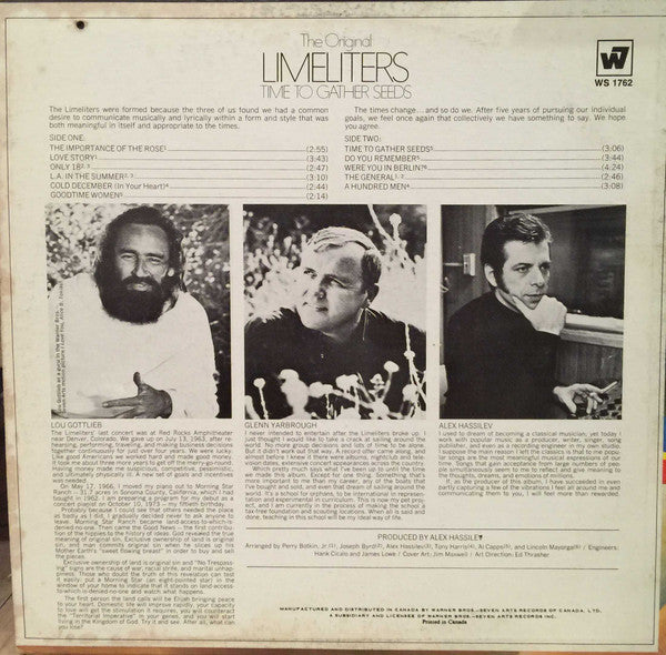 The Limeliters : Time To Gather Seeds (LP, Album)
