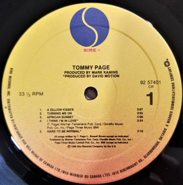 Tommy Page : Tommy Page (LP, Album)