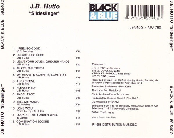 J.B. Hutto : Slideslinger (CD, Album, RE)