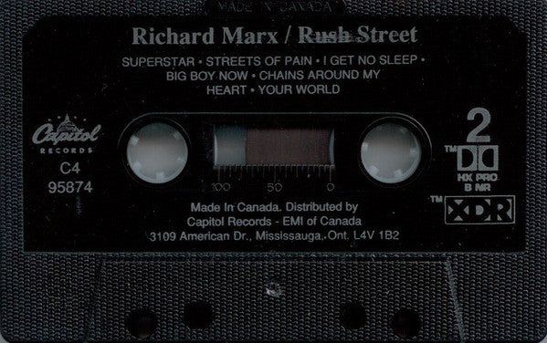 Richard Marx : Rush Street (Cass, Album, Dol)