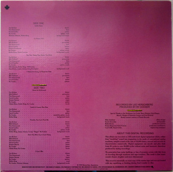 Ry Cooder : Bop Till You Drop (LP, Album, Don)