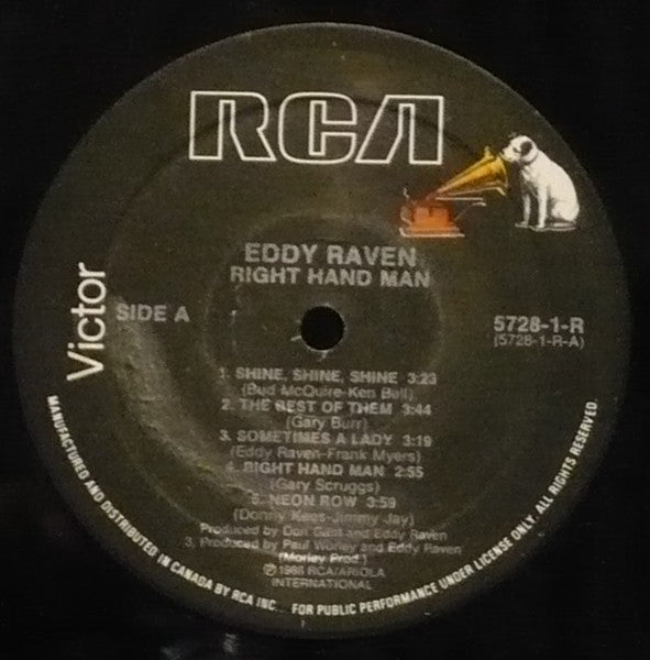 Eddy Raven : Right Hand Man (LP, Album)
