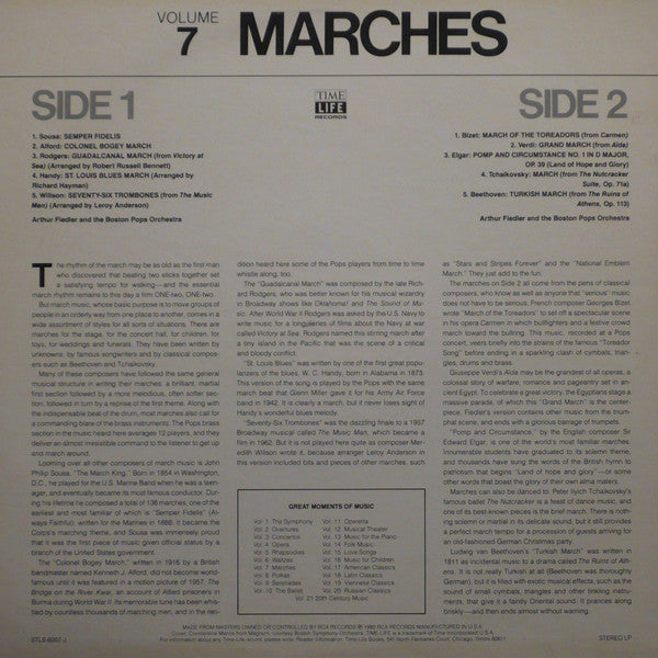 Arthur Fiedler And Boston Pops Orchestra : Great Moments In Music Volume 7: Marches (LP, Comp)