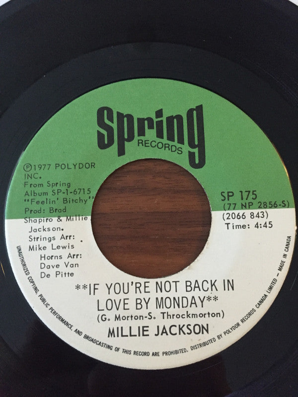 Millie Jackson : If You're Not Back In Love By Monday / A Little Taste Of Outside Love (7", Single)