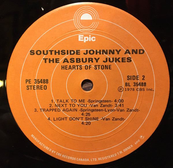 Southside Johnny & The Asbury Jukes : Hearts Of Stone (LP, Album)