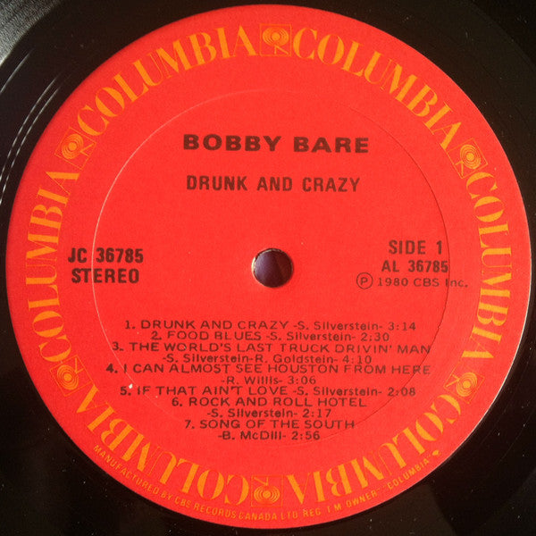 Bobby Bare : Drunk & Crazy (LP, Album)
