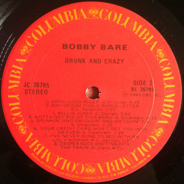 Bobby Bare : Drunk & Crazy (LP, Album)