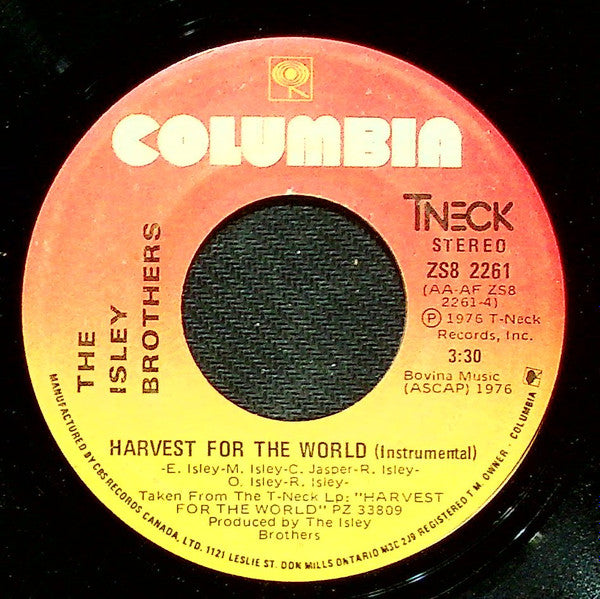 The Isley Brothers : Harvest For The World (7", Single)