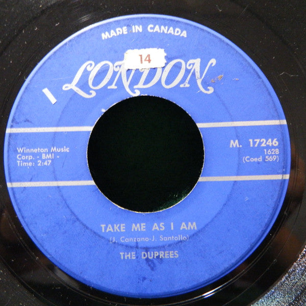 The Duprees : You Belong To Me / Take Me As I Am (7", Single)