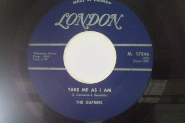 The Duprees : You Belong To Me / Take Me As I Am (7", Single)