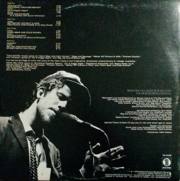 Tom Waits : Nighthawks At The Diner (2xLP, Album, Don)