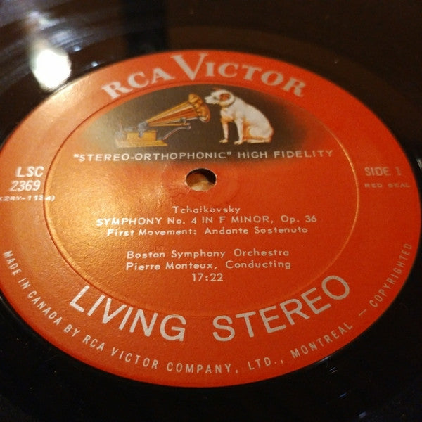 Pyotr Ilyich Tchaikovsky, Pierre Monteux / Boston Symphony Orchestra : Symphony No. 4 (LP)