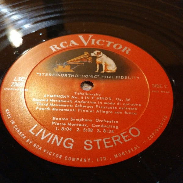 Pyotr Ilyich Tchaikovsky, Pierre Monteux / Boston Symphony Orchestra : Symphony No. 4 (LP)