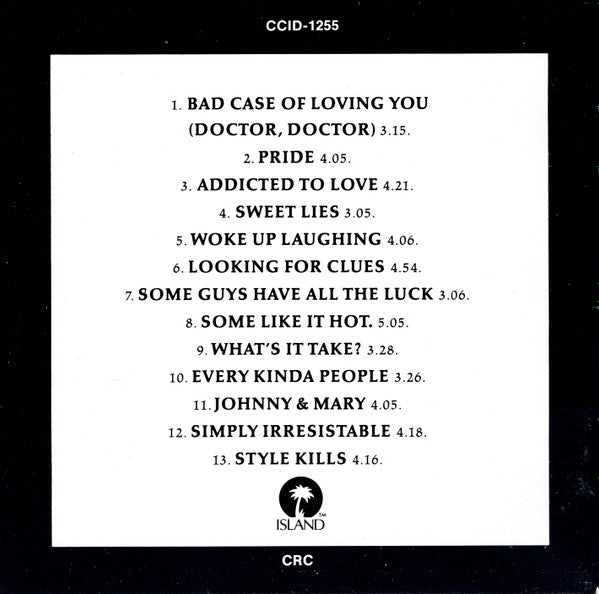 Robert Palmer : "Addictions" Volume 1 (CD, Comp, Club)