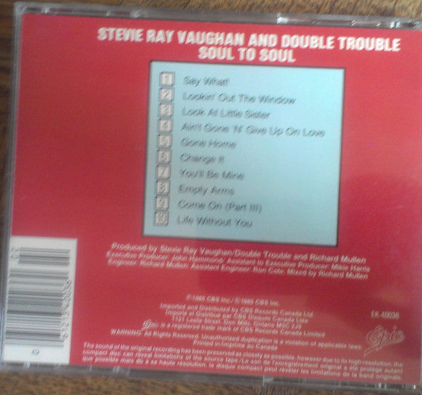 Stevie Ray Vaughan And Double Trouble* : Soul To Soul (CD, Album)