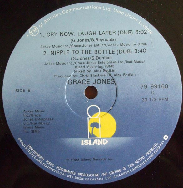 Grace Jones : Cry Now, Laugh Later (12")