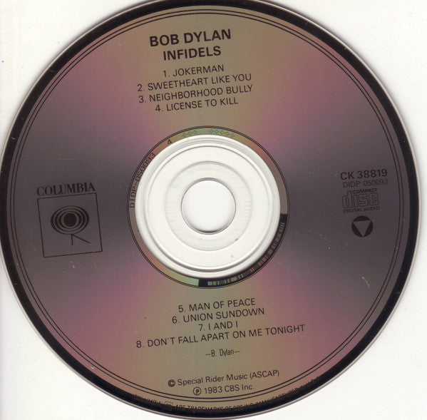 Bob Dylan : Infidels (CD, Album, RE)