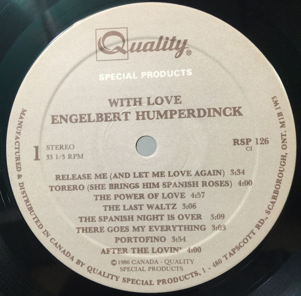 Engelbert Humperdinck : With Love (LP, Album)
