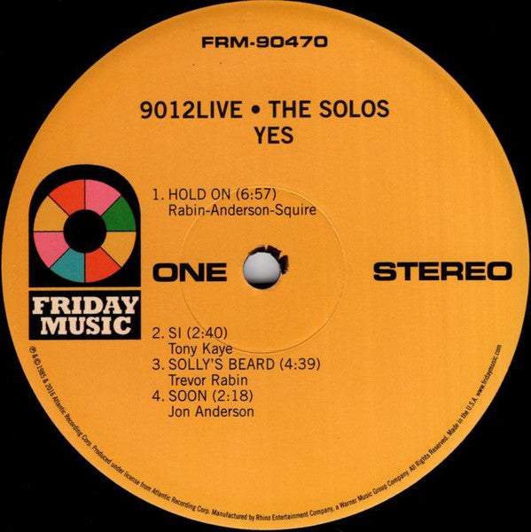 Yes : 9012Live - The Solos (LP, Album, Ltd, RE, 180)