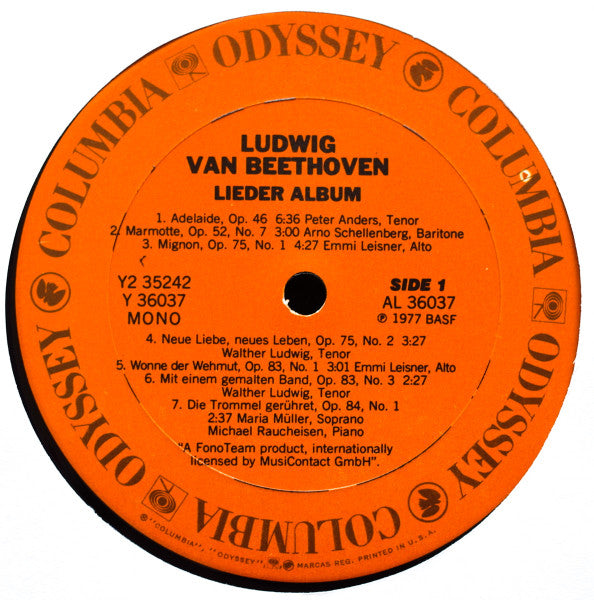 Peter Anders (2), Kurt Böhme, Hans Hotter, Walther Ludwig, Maria Müller, Karl Schmitt-Walter : Beethoven Lieder Album (2xLP, Comp)