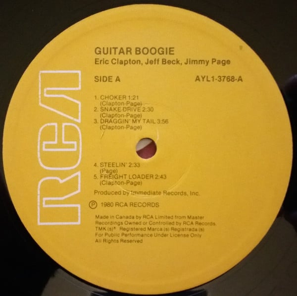 Eric Clapton, Jeff Beck, Jimmy Page : Guitar Boogie (LP, Comp, RE)