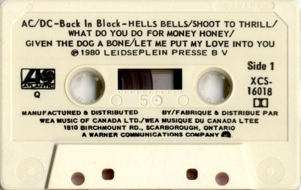 AC/DC : Back In Black (Cass, Album, RE, Dol)