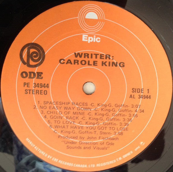 Carole King : Writer: Carole King (LP, Album, RE)