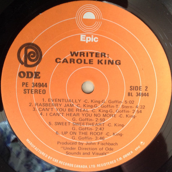 Carole King : Writer: Carole King (LP, Album, RE)