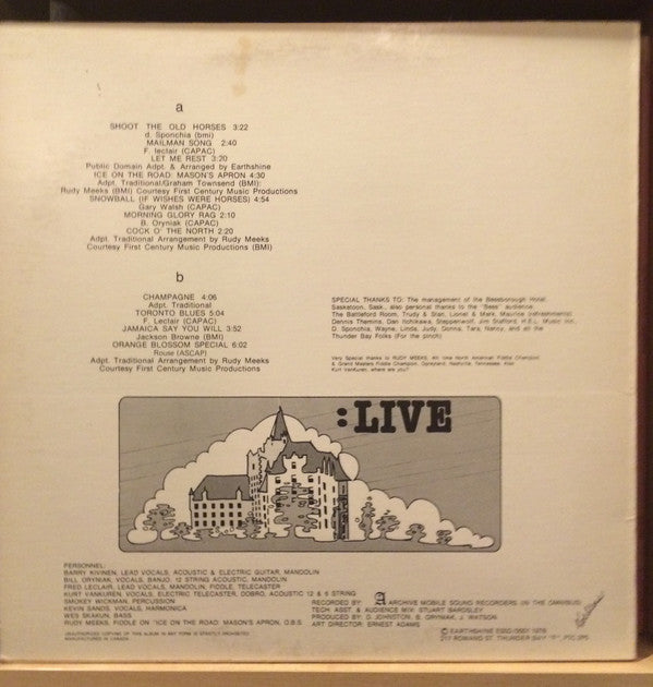 Earthshine (4) : Live At The "Bess' (LP)