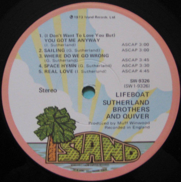 Sutherland Brothers And Quiver : Lifeboat (LP, Album, Win)