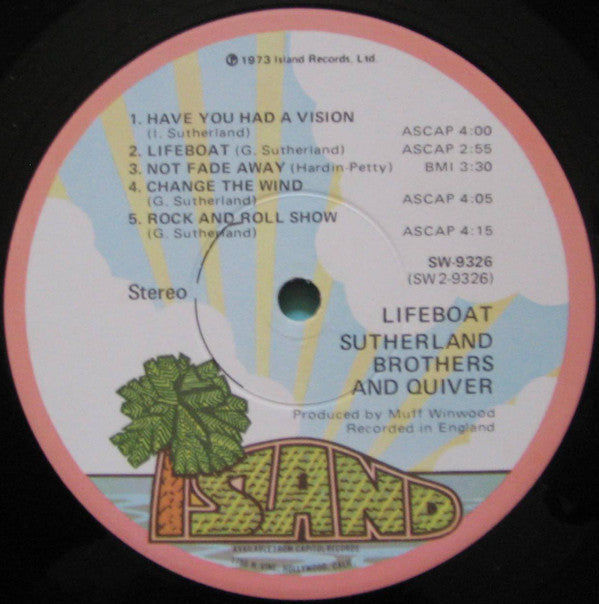 Sutherland Brothers And Quiver : Lifeboat (LP, Album, Win)