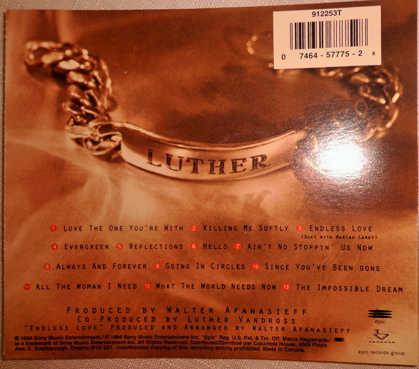Luther Vandross : Songs (CD, Album, Club)