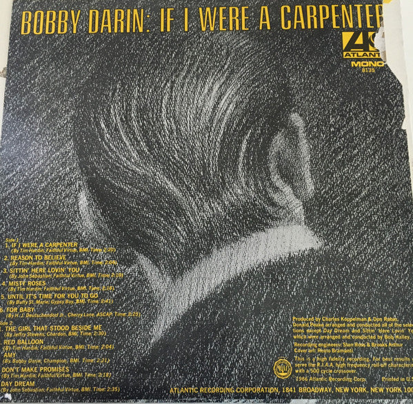 Bobby Darin : If I Were A Carpenter (LP, Mono, Promo)