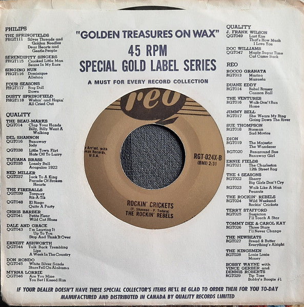 The Rockin' Rebels : Wild Weekend / Rockin' Crickets (7")