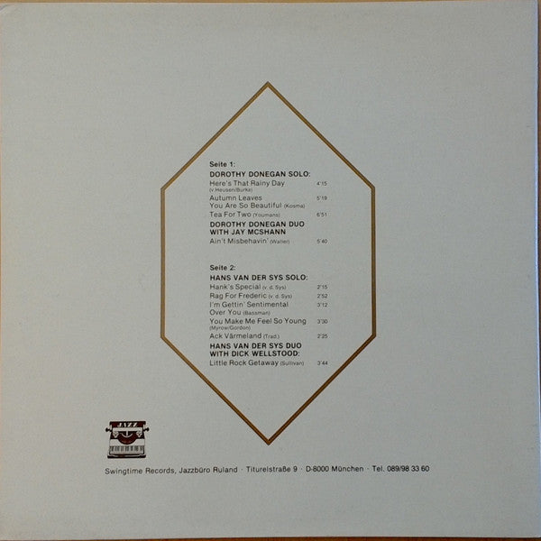 Dorothy Donegan, Hans Van Der Sys : Dorothy Donegan Solo & Duo With Jay McShann - Hans van der Sys Solo & Duo With Dick Wellstood (LP, Album)