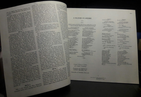 Donizetti*, Giuseppe di Stefano, Hilde Güden, Fernando Corena, Renato Capecchi, Orchestra Of The Maggio Musicale Fiorentino*, Francesco Molinari-Pradelli : L'Elisir D'Amore (3xLP, Album, Promo)